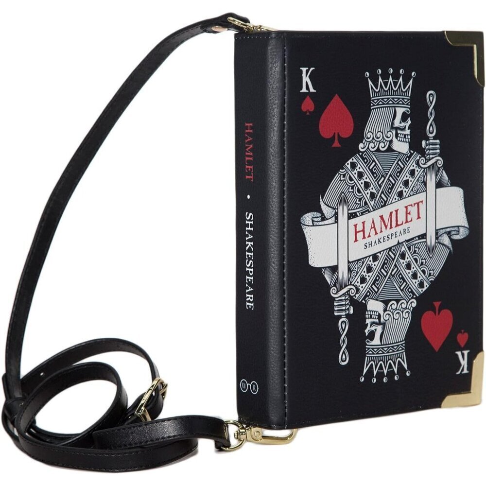 Crossbody Purse Vegan Leather Large Book Lover Hamlet Inspired Handbag
